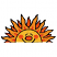 C1: Face---Canary(Isacord 40 #1124)&#13;&#10;C2: Rays & Cheeks---Tangerine(Isacord 40 #1078)&#13;&#10;C3: Rays & Nose---Goldenrod(Isacord 40 #1137)&#13;&#10;C4: Small Rays---Red Berry(Isacord 40 #1246)&#13;&#10;C5: Outlines---Black(Isacord 40 #1234)