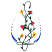 C1: Stem---Swiss Ivy(Isacord 40 #1079)&#13;&#10;C2: Flowers---Garden Rose(Isacord 40 #1109)&#13;&#10;C3: Flowers---Canary(Isacord 40 #1124)&#13;&#10;C4: Flower Center---Fox Fire(Isacord 40 #1184)&#13;&#10;C5: Water---Tropical Blue(Isacord 40 #1534)