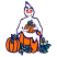 C1: Pumpkins---Pumpkin(Isacord 40 #1168)&#13;&#10;C2: Leaves---Bright Mint(Isacord 40 #1510)&#13;&#10;C3: Leaves---Swiss Ivy(Isacord 40 #1079)&#13;&#10;C4: Ghost---White(Isacord 40 #1002)&#13;&#10;C5: Eyes---Poinsettia(Isacord 40 #1147)&#13;&#10;C6: Outli