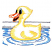 C1: Duck---Citrus(Isacord 40 #1187)&#13;&#10;C2: Eyes & Inside Mouth---Black(Isacord 40 #1234)&#13;&#10;C3: Beak---Red Pepper(Isacord 40 #1078)&#13;&#10;C4: Duck & Beak Outlines---Candlelight(Isacord 40 #1137)&#13;&#10;C5: Bath Tub---Sterling(Isacord 40 #