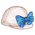 C1: Hat---Linen(Isacord 40 #1071)&#13;&#10;C2: Hat Shading---Old Gold(Isacord 40 #1055)&#13;&#10;C3: Bow---Crystal Blue(Isacord 40 #1249)&#13;&#10;C4: Bow Shading---Tropical Blue(Isacord 40 #1534)&#13;&#10;C5: Hat Outlines---Fawn(Isacord 40 #1128)&#13;&#1