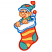 C1: Stripes, Vest, Hair, & Tack---Yellow Bird(Isacord 40 #1124)&#13;&#10;C2: Heel, Toe,  Hat, & Shirt---Trellis Green(Isacord 40 #1503)&#13;&#10;C3: Stripes, Hat Patches, Tongue, & Tack---Spanish Tile(Isacord 40 #1020)&#13;&#10;C4: Skin---Shrimp(Isacord 4