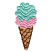 C1: Sugar Cone---Sisal(Isacord 40 #1055)&#13;&#10;C2: Sugar Cone Outlines---Redwood(Isacord 40 #1057)&#13;&#10;C3: Bottom Ice Cream Scoop---Soft Pink(Isacord 40 #1224)&#13;&#10;C4: Top Ice Cream Scoop---Bottle Green(Isacord 40 #1045)