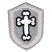 C1: Shield---Mystik Grey(Isacord 40 #1218)&#13;&#10;C2: Cross---White(Isacord 40 #1002)&#13;&#10;C3: Shield & Shield Outlines---Smoke(Isacord 40 #1219)&#13;&#10;C4: Cross Outlines---Charcoal(Isacord 40 #1234)