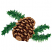 C1: Pine Boughs---Ming(Isacord 40 #1049)&#13;&#10;C2: Pine Boughs---Bright Green(Isacord 40 #1232)&#13;&#10;C3: Pine Cone---Chocolate(Isacord 40 #1059)&#13;&#10;C4: Pine Cone Shading---Fawn(Isacord 40 #1128)&#13;&#10;C5: Pine Cone Outlines---Pecan(Isacord