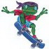 Skateboarding Frog