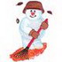 Snowman Raking Leaves