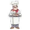 CHEF WITH A TURKEY