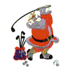 SANTA GOLFER APPLIQUE