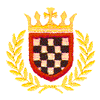 CROWN, SHIELD, LAUREL WREATH CREST