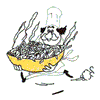 CHEF W/BOWL OF SPAGHETTI