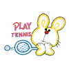 PLAY TENNIS BUNNY APPLIQUE