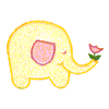 ELEPHANT & FLOWER APPLIQUE