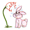 BUNNY SHOWERING UNDER FLOWER