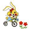 FLORAL BUNNY ON BIKE