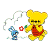 TEDDY BEAR & BUNNY APPLIQUE