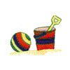 BEACH BALL AND SAND PAIL