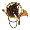 HORSE HEAD IN HORN