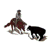 CUTTING HORSE AND COWBOY