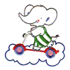 ELEPHANT RIDING SCOOTER APPLIQUE