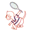 TENNIS CAT APPLIQUE LG