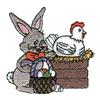 BUNNY & CHICKEN W/EASTER BASKET