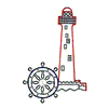 LIGHTHOUSE & SHIP WHEEL