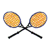 CROSSED TENNIS RACQUETS