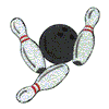 BOWLING BALL AND PINS