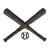 CROSSED BASEBALL BATS