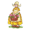 GIRL W/ BASKET OF FLOWERS