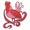 ROOSTER FLORAL EMBLEM