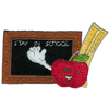 CHALK BOARD, APPLE & RULER