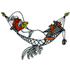 ROOSTER IN A HAMMOCK