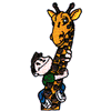 BOY HUGGING GIRAFFE