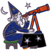 WIZARD USING TELESCOPE