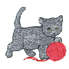 KITTEN PLAYING WITH YARN