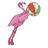 FLAMINGO W/BEACH BALL