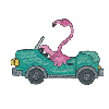 FLAMINGO IN CAR