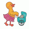 DUCK PUSHING BABY