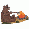 BEAR ROASTING MARSHMALLOWS