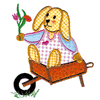 BUNNY IN A WHEELBARROW