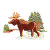 MOOSE W/FOREST SCENE