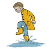 BOY SPLASHING IN THE RAIN