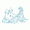 GIRL BUILDING SAND CASTLE