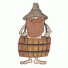 MAN IN BARREL