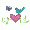 BIRD W/HEART & BUTTERFLY