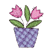 GINGHAM FLOWER POT