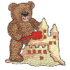 BEAR WITH SAND CASTLE