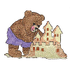 BEAR AND SAND CASTLE